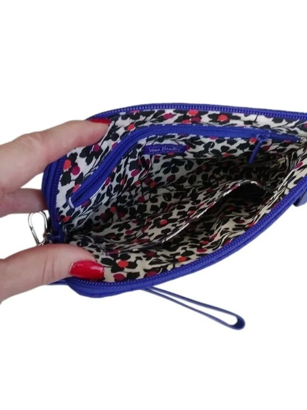 Vera Bradley Iconic Microfiber Pouch Wristlet, Gage Blue - Picture 4 of 4